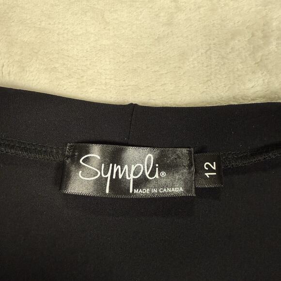 Sympli Black Icon Cardigan Button Front Size 12 Stretch Jersey Casual Lagenlook - Picture 4 of 8